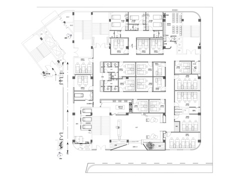 足浴采耳会所平面布置图cad施工图