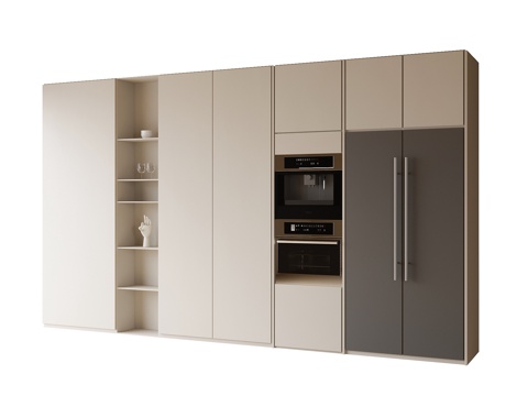 现代冰箱柜 餐边柜  冰箱su模型