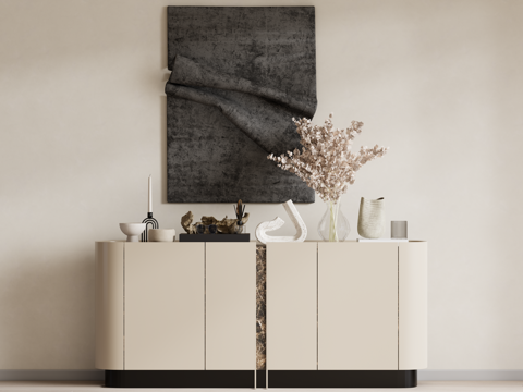 现代储物柜 装饰柜su模型