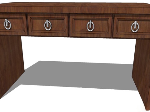 实木书桌 实木桌子 桌子 新中式桌子 中式实木桌子 书桌su模型