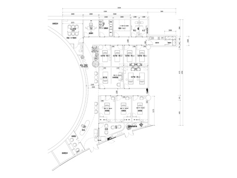 采耳头疗养生馆平面图cad施工图