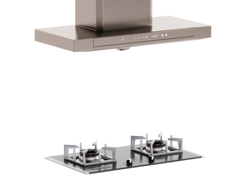 现代油烟机 燃气灶su模型