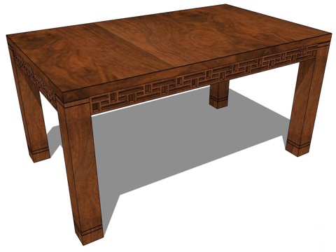 实木餐桌 实木桌子 桌子 新中式桌子 新中式实木桌子 餐桌su模型