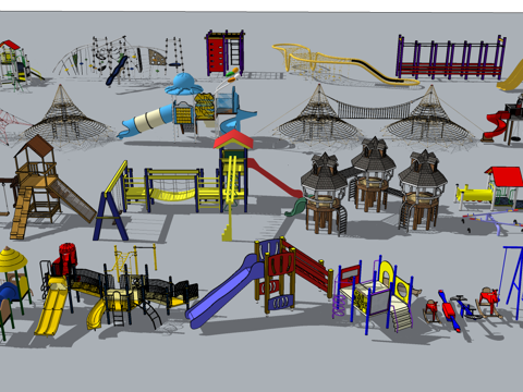 儿童游乐园设施su模型