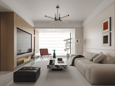 现代客厅su模型