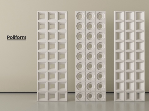 现代水泥砖 水泥砖隔断  镂空水泥砖  空心砖 镂空砖su模型