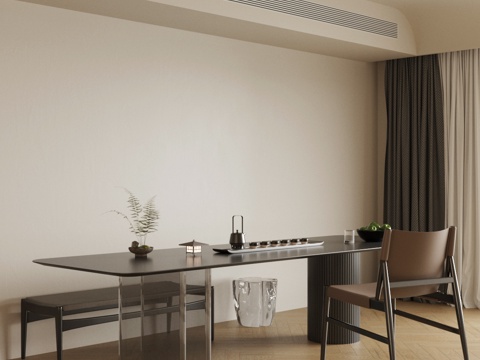 新中式茶桌椅 实木茶桌椅 茶室茶桌椅 茶桌椅 红泥茶具 茶室su模型