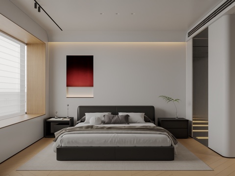 现代卧室su模型