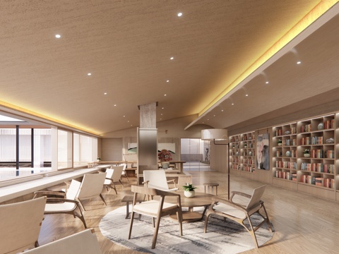 休闲区 休息区 洽谈区 书吧 大堂吧 现代简约su模型