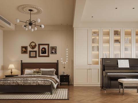 法式卧室su模型