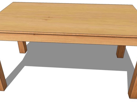 实木茶几 实木桌子 桌子 现代桌子 现代实木桌子 餐桌su模型