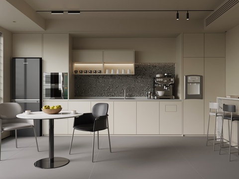 现代茶水间su模型