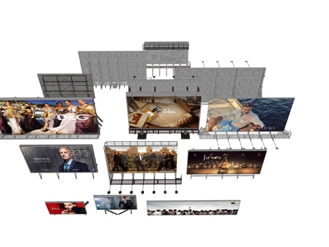 现代广告位  广告牌su模型