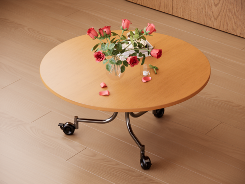 原木中古风茶几su模型