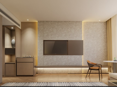 酒店客房 标准客房 现代客房 大床房su模型