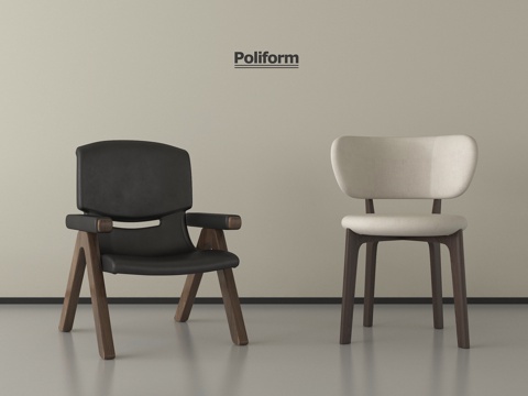 中古侘寂餐椅 木餐椅  单椅 休闲椅su模型