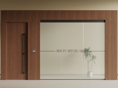 中古风门 玻璃门su模型