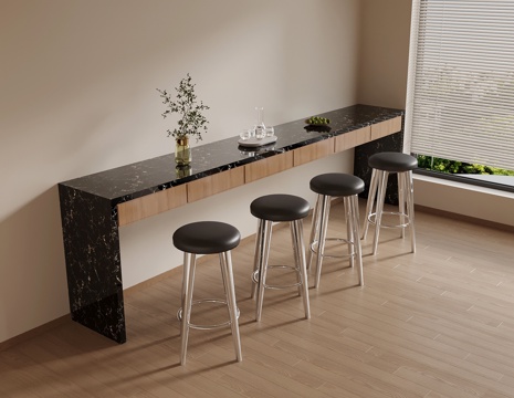 现代吧台 吧凳su模型