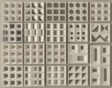现代水泥砖 水泥砖隔断  镂空水泥砖  空心砖 镂空砖su模型