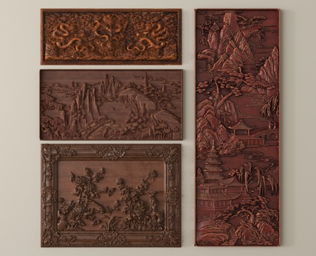 中式雕花 浮雕su模型