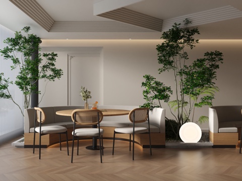  现代圆弧卡座3d模型 