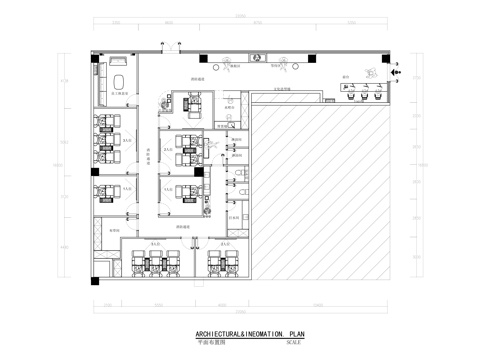 采耳足浴会所平面布置图cad施工图