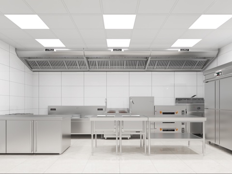  厨房 餐厅后厨 后厨 餐饮厨房 饭店后厨 饭店厨房3d模型 