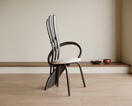 现代单椅 餐椅 茶椅 书椅su模型