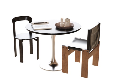 现代咖啡桌椅 洽谈桌椅 休闲桌椅su模型