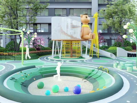 儿童游乐园设施su模型