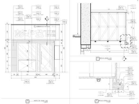 餐饮招牌天花大样图cad施工图