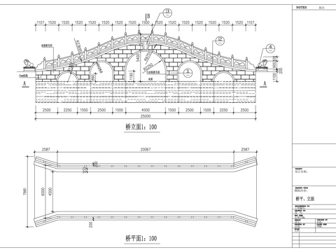 现代供桥cad施工图