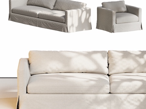 现代北欧沙发组合su模型