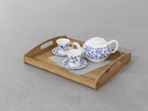 茶具组合su模型