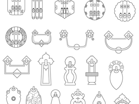 中国传统建筑元素之门扣篇cad施工图