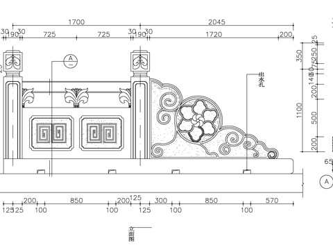 中式护栏cad施工图