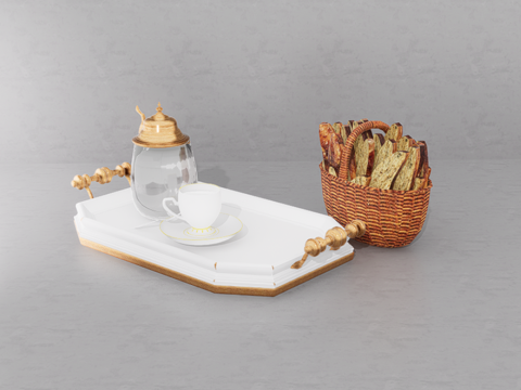 茶具组合su模型