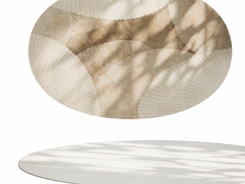 现代客厅圆形地毯su模型