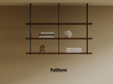 现代中古风置物架su模型