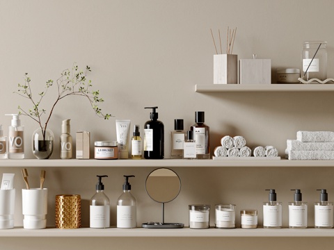  现代洗浴用品 卫浴用品 化妆品 沐浴露3d模型 