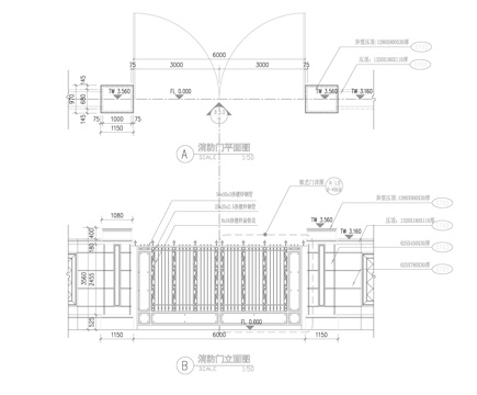 消防门详图cad施工图