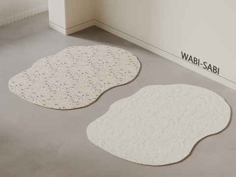 现代中古风地毯 异形地毯su模型