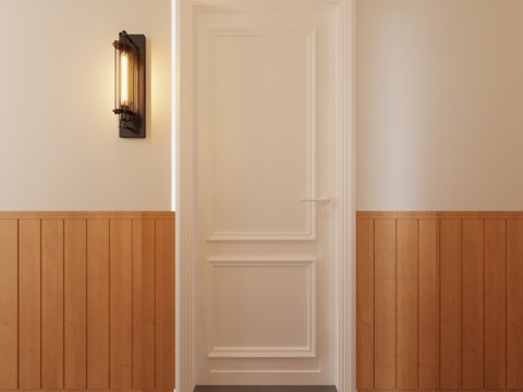 法式 复古壁灯 壁灯 墙壁灯 走廊灯 法式门su模型