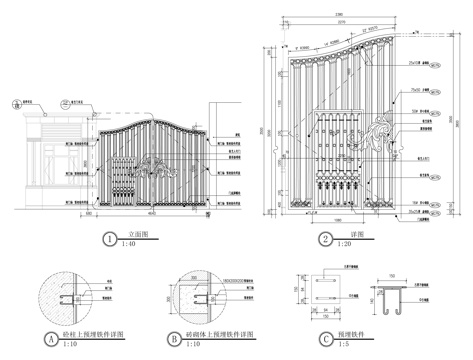 消防车道门详图cad施工图