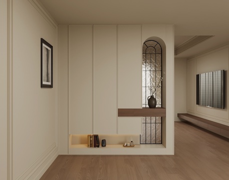 中古风鞋柜 玄关鞋柜su模型