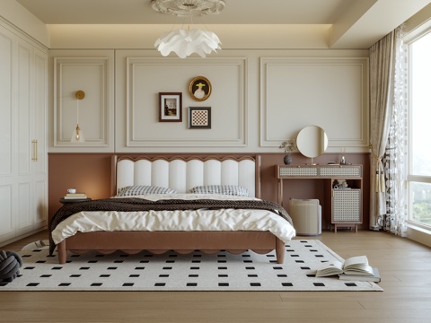 中古风卧室su模型