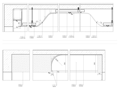 弧面天花造型大样图cad施工图