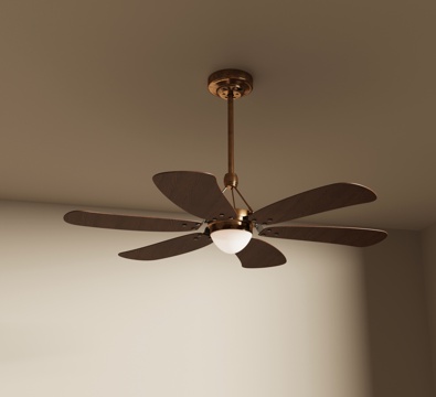 中古风吊灯 风扇灯su模型