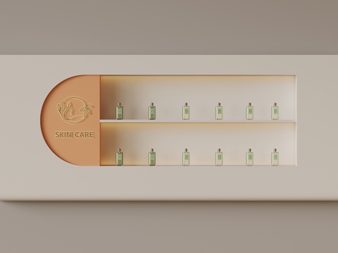  现代化妆品 置物架3d模型 