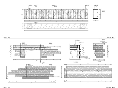 木饰面吧台餐台大样图cad施工图